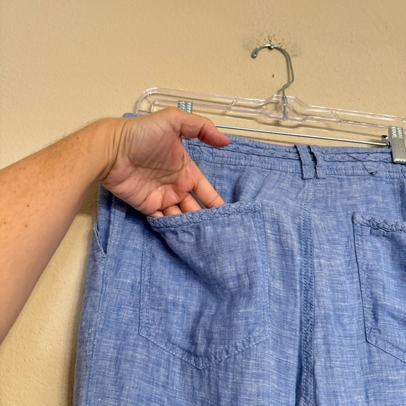 INC International Concepts Linen Pants Size 8 Blue Straight Leg - Picture 10 of 15